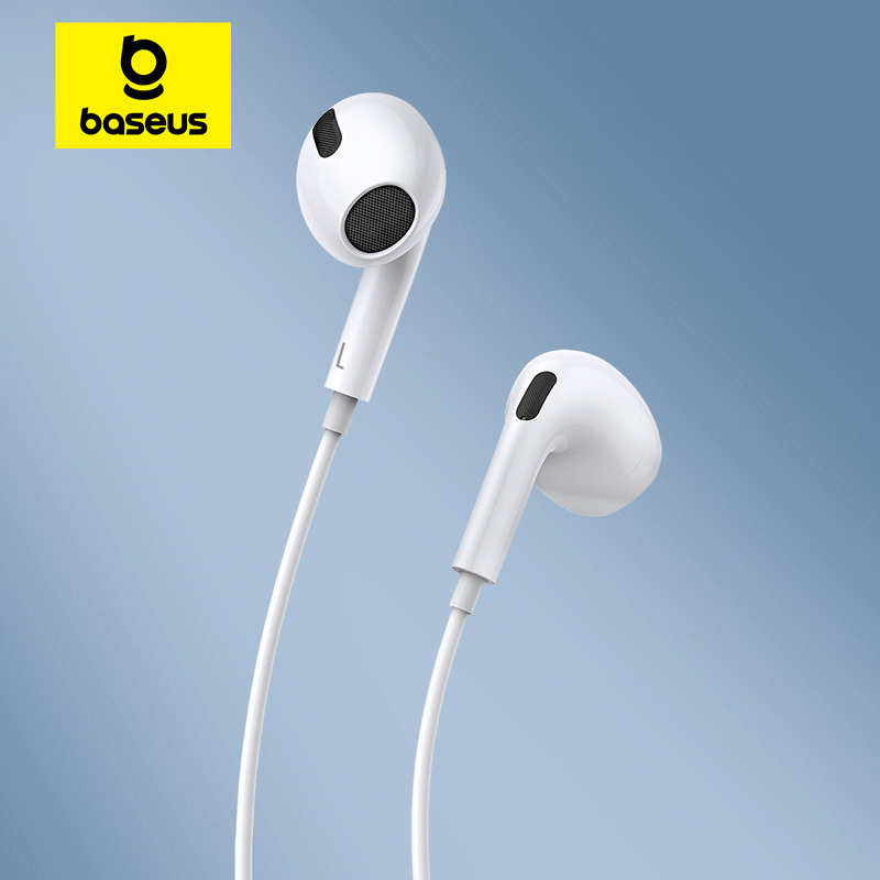 Type C Wired Earphones With Mic - Baseus C17 Earphone Berkabel Tipe C