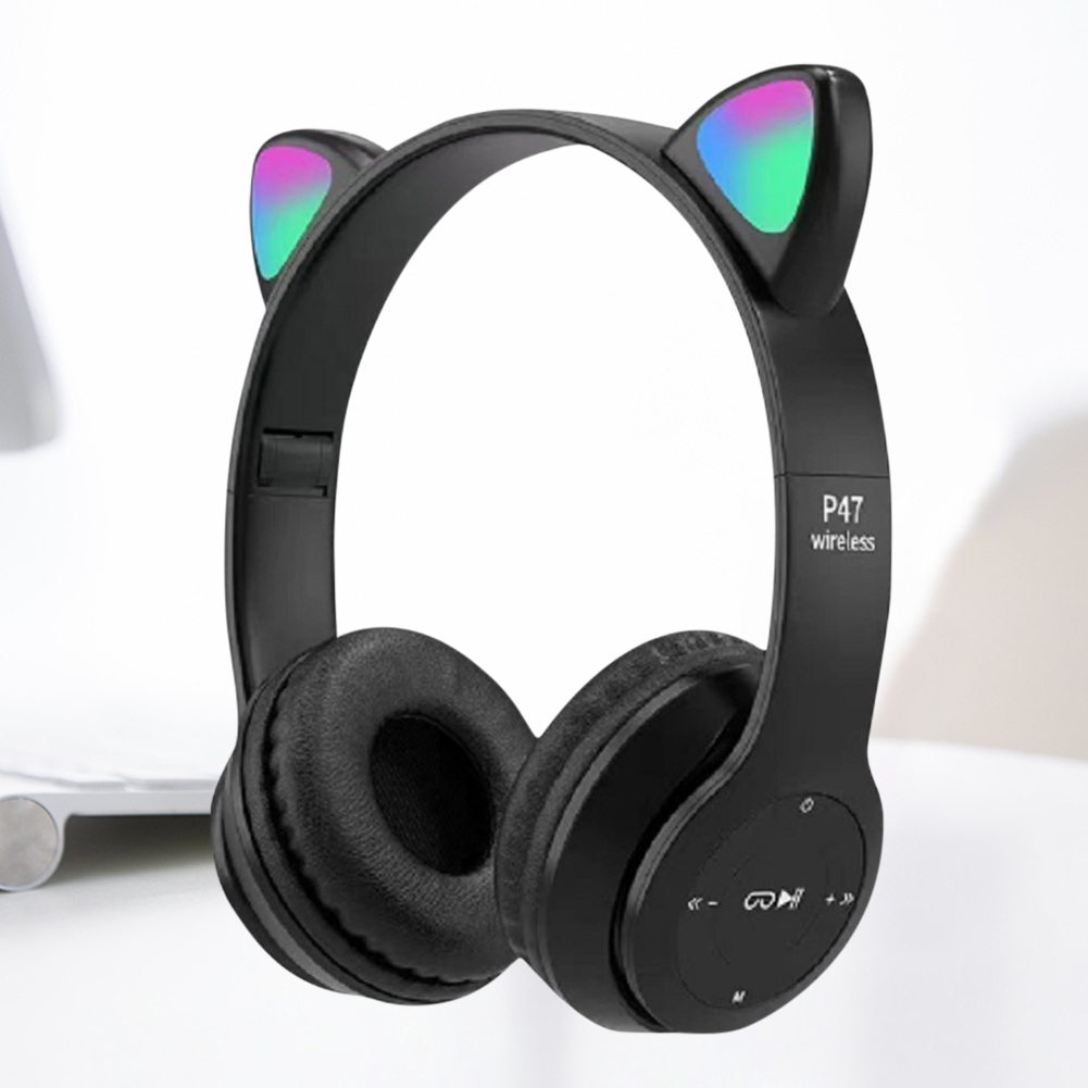 Cat Ear Bluetooth Headset Led - Headphone Bluetooth Telinga Kucing Lucu Headset