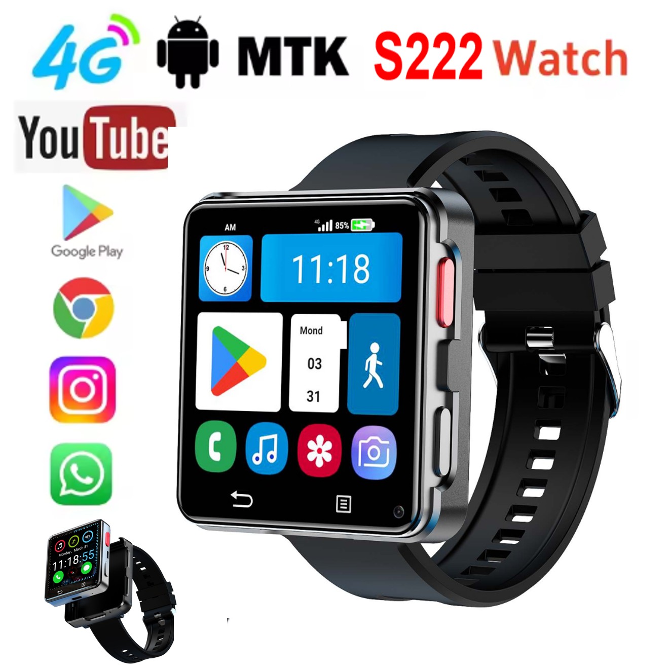 Smartwatches - Jam Tangan Pintar S222 4G Kartu