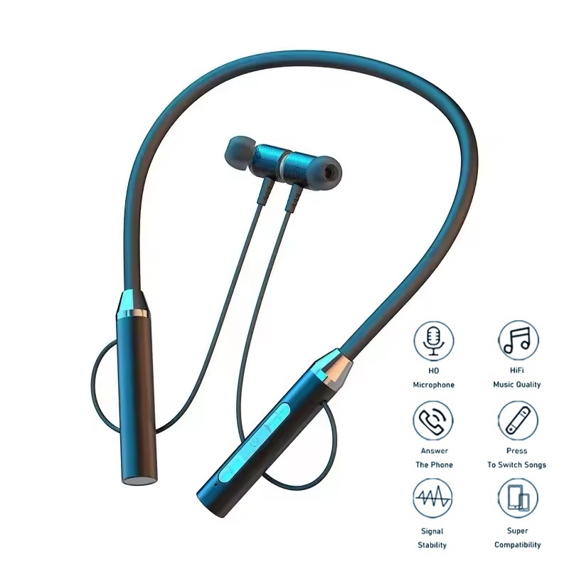 Earphone Bluetooth Nirkabel He - Magnetic Neckband Sports Earphones ulasan dan harga