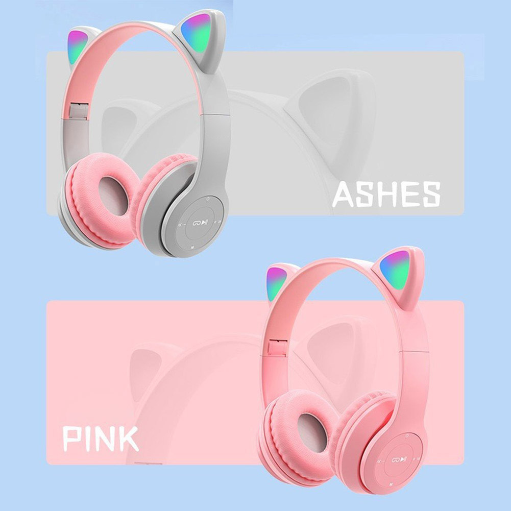 Headphone Bluetooth Telinga Ku - Cat Ear Bluetooth Headset Led ulasan dan harga