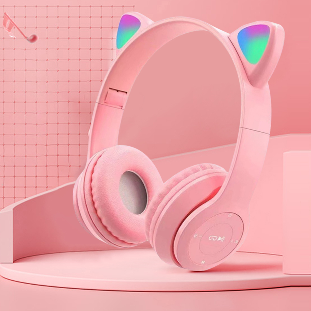 Headphone Bluetooth Telinga Ku - Cat Ear Bluetooth Headset Led ulasan dan harga