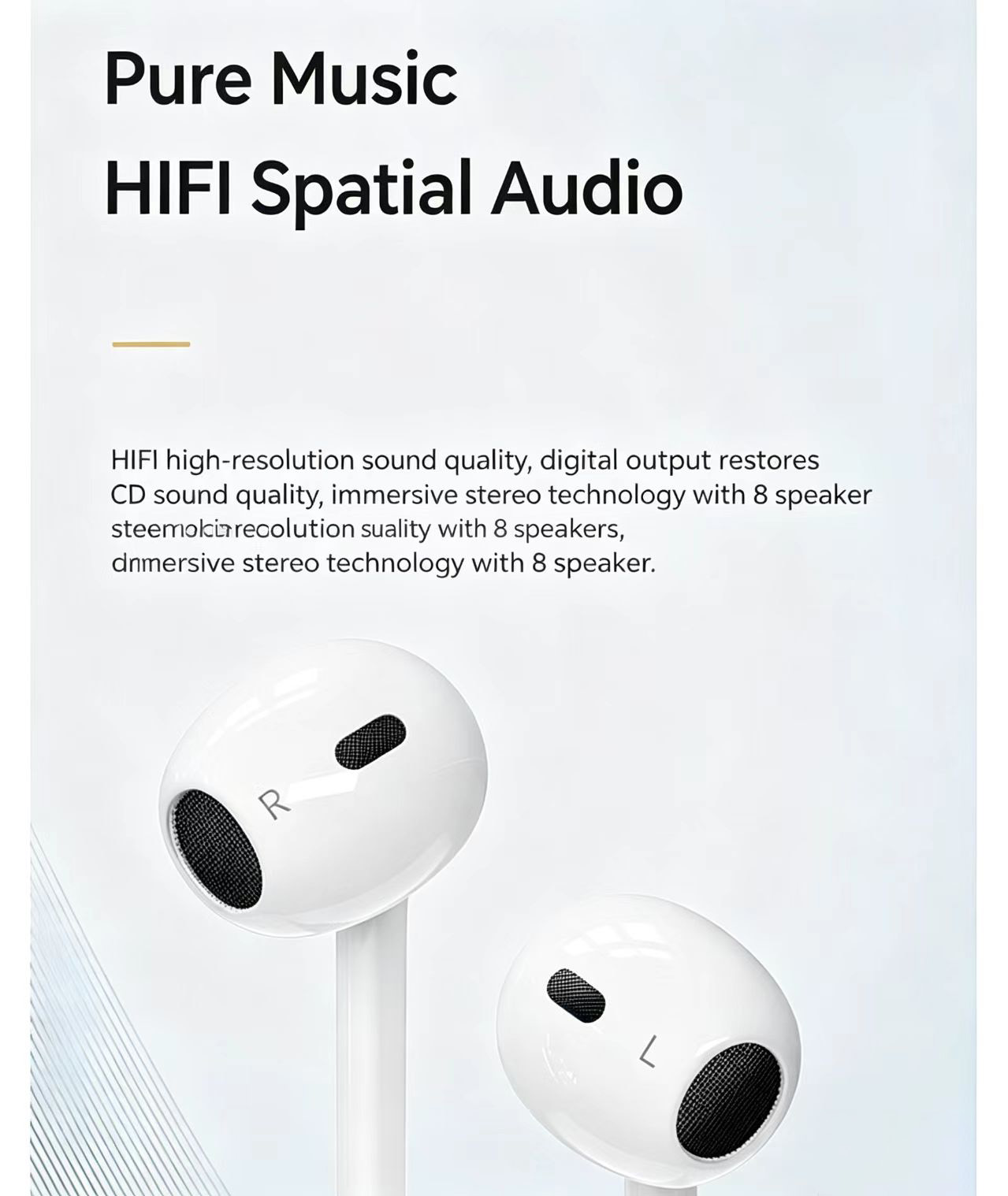 Headphone Half-In-Ear Berkabel - Type C Wired Earphones With Mic ulasan dan harga