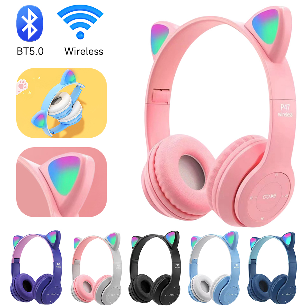 Headset Bluetooth Nirkabel P47 - Gaming Headset With Mic Rgb ulasan dan harga