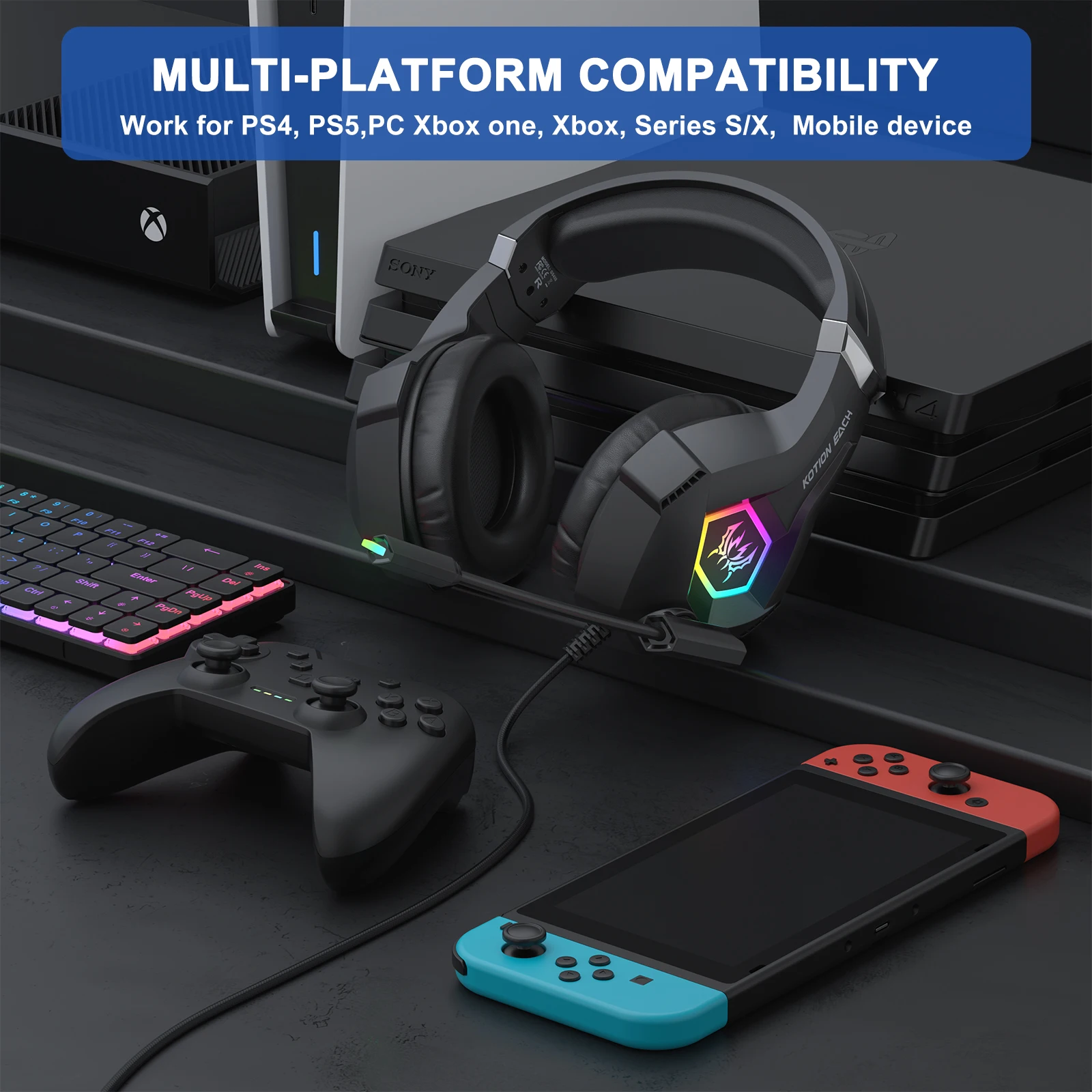 Headset Gaming Berkabel dengan - Gaming Headset With Mic Rgb ulasan dan harga